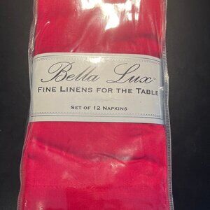 New Set of 12 Bella Lusc 100% Cotton Red Napkins